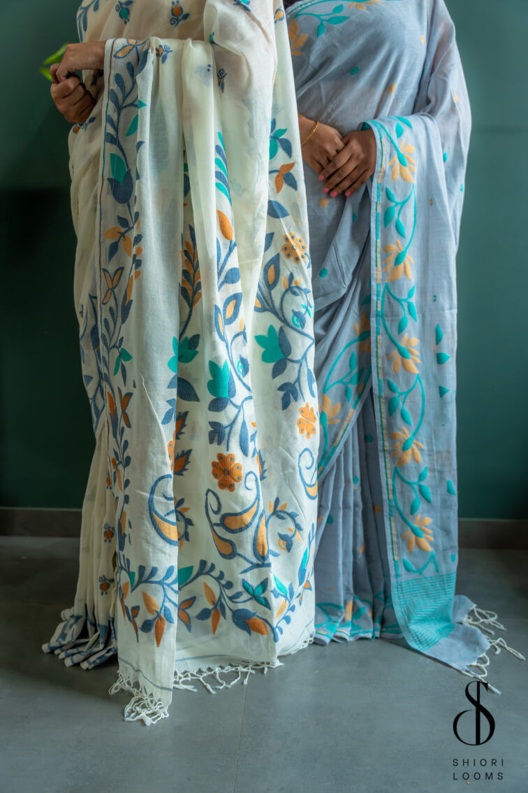 Ruffled Shoulder Straps A-Line Pure Cotton Maxi Dress